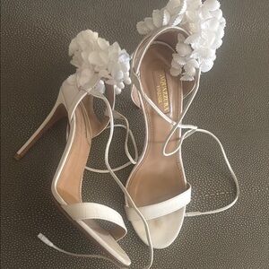 Elegant White Floral Women's Heels